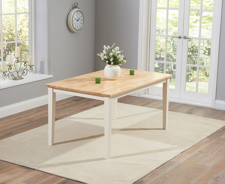 CHICHESTER Oak & Cream Dining Table 150cm | Home Supplier