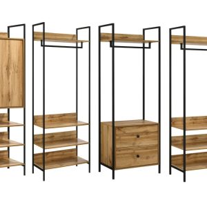 4 PIECE BEDROOM FURNITURE SET OPEN WARDROBES