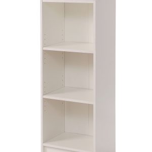 Essentials Medium Narrow Bookcase in White