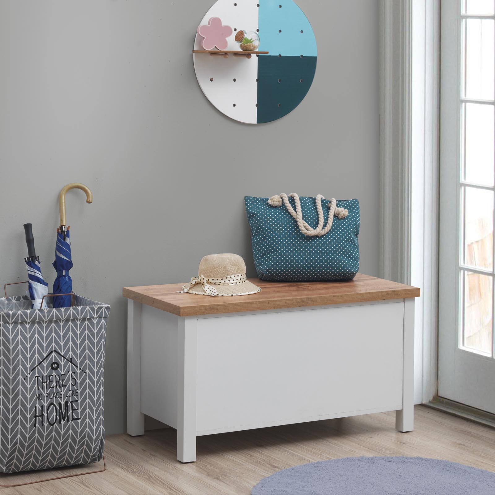 Astbury Blanket Box in White and Oak