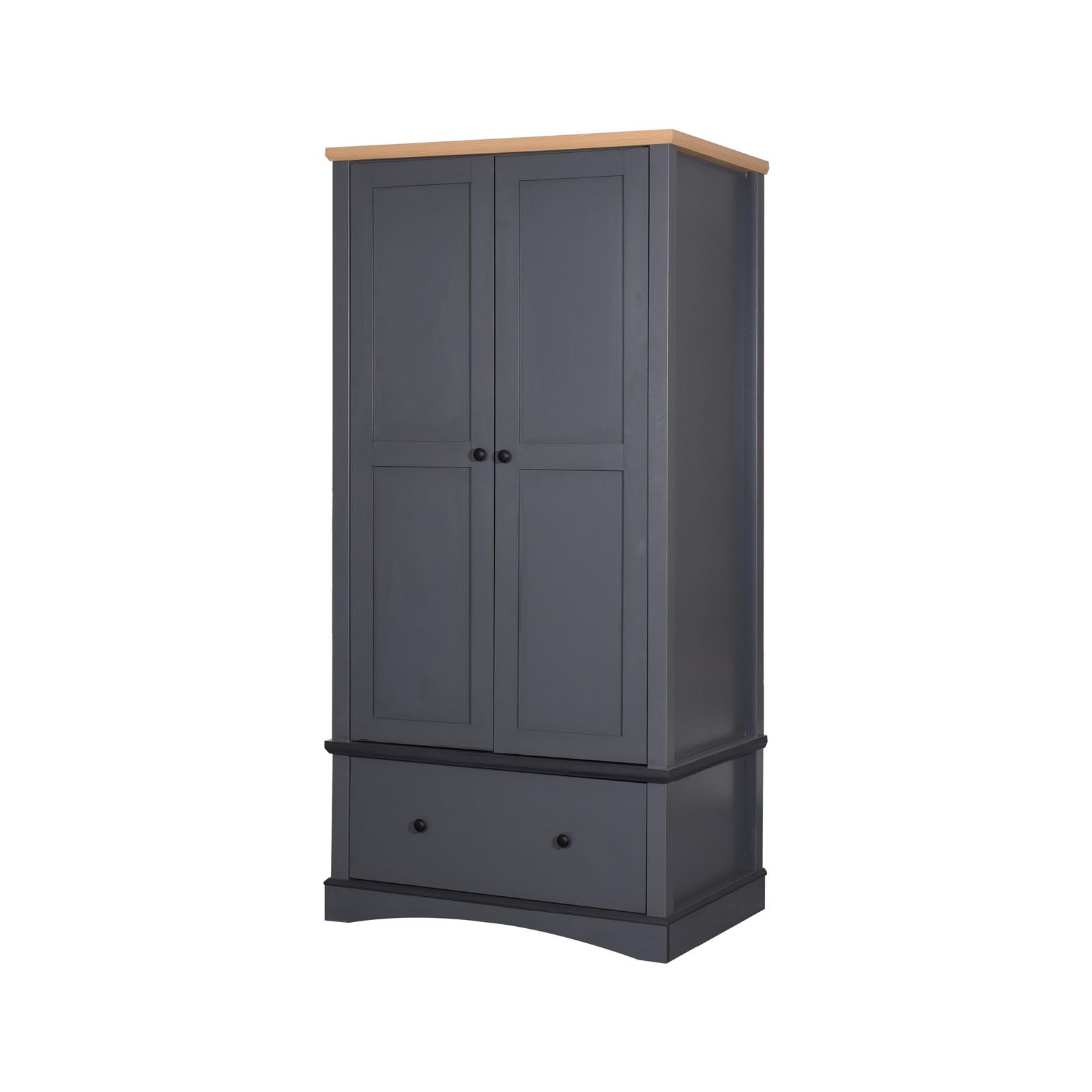 Carden 2 Door Wardrobe in Grey and Oak - Home Supplier