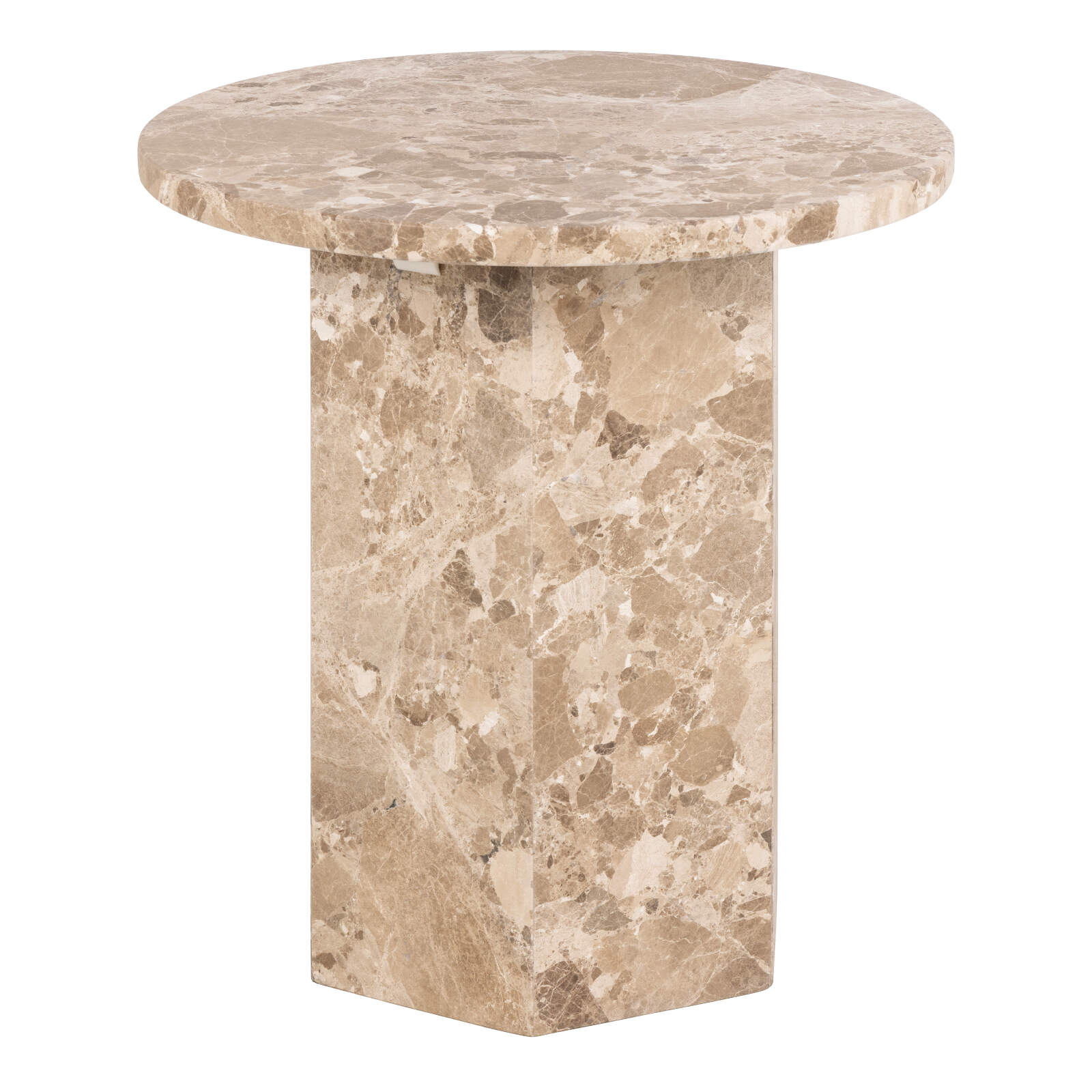 Naxos Side Table in Brown Marble