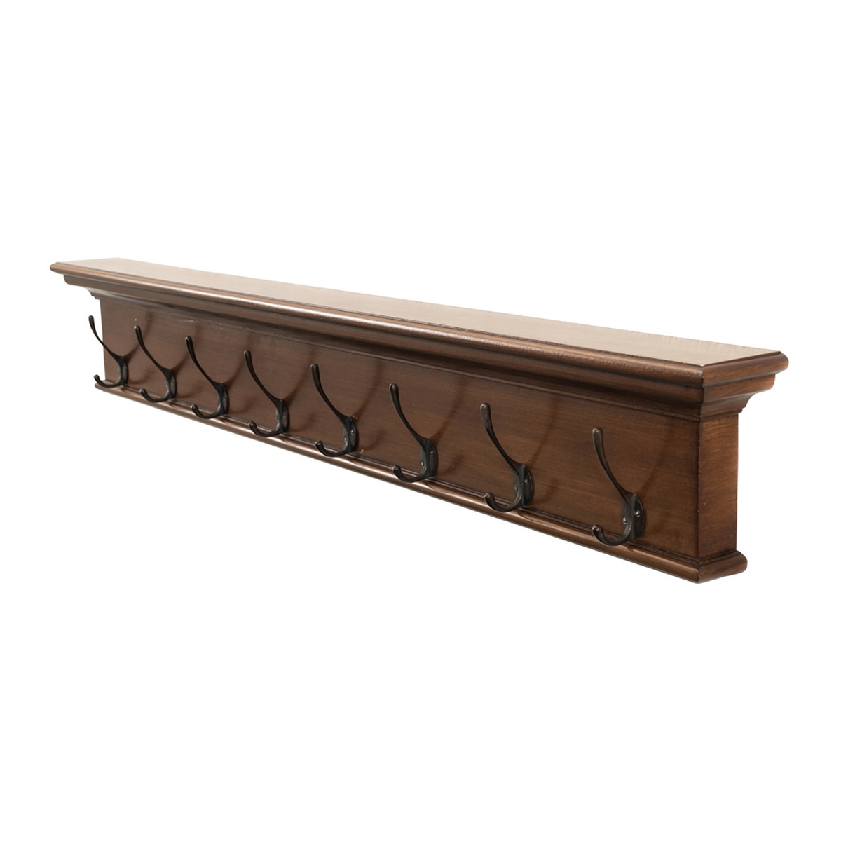 NovaSolo Halifax 8 Hook Coat Rack in Brown Antique - Home Supplier