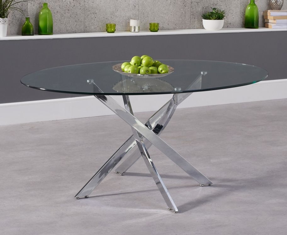 oval glass kitchen table set