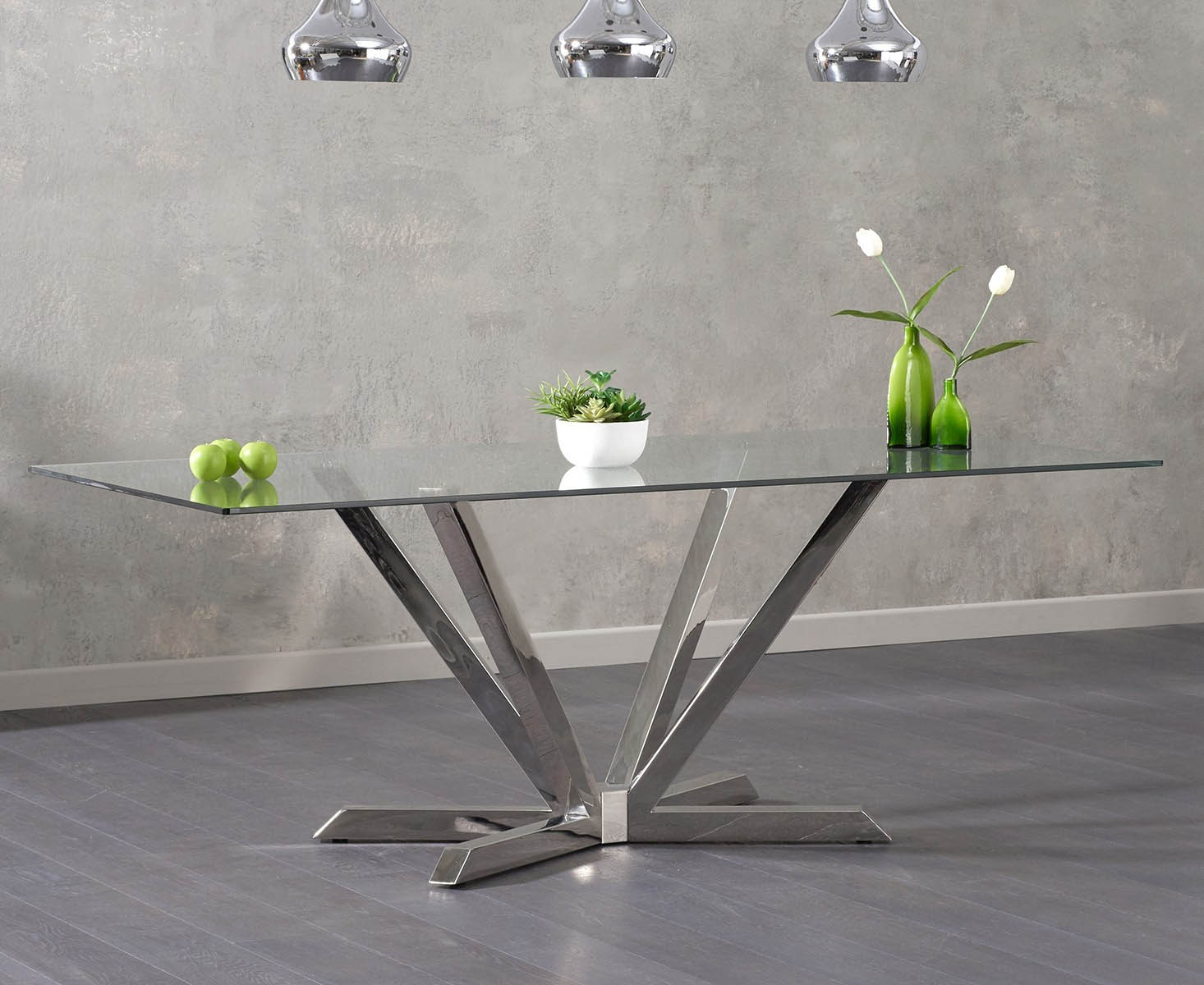 Rene 200cm Rectangular Glass Dining Table - Home Supplier