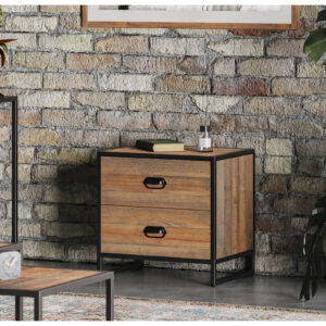 Ooki Modular Low Chest of Drawers in Reclaimed Wood and Black Steel