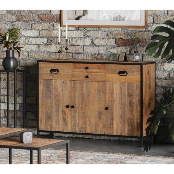 Ooki Sideboard With 3 Doors and 4 Drawers in Reclaimed Wood